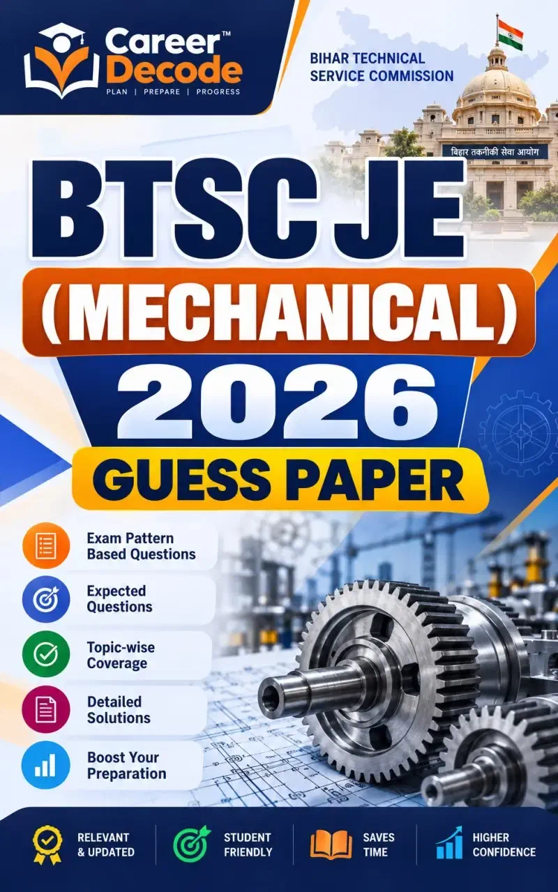 Cover of BTSC JE (Mechanical) 2026 Guess Paper