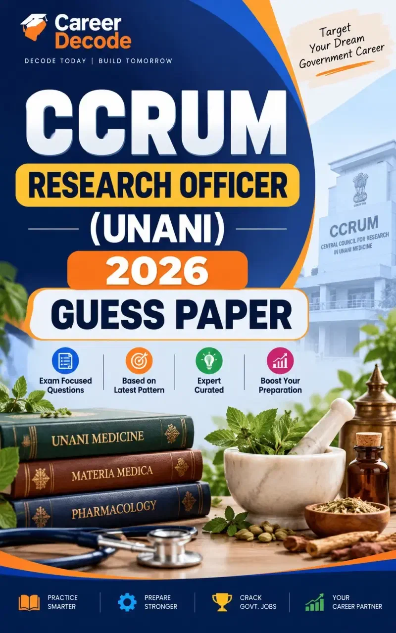 Cover of CCRUM Research Officer (Unani) 2026 Guess Paper