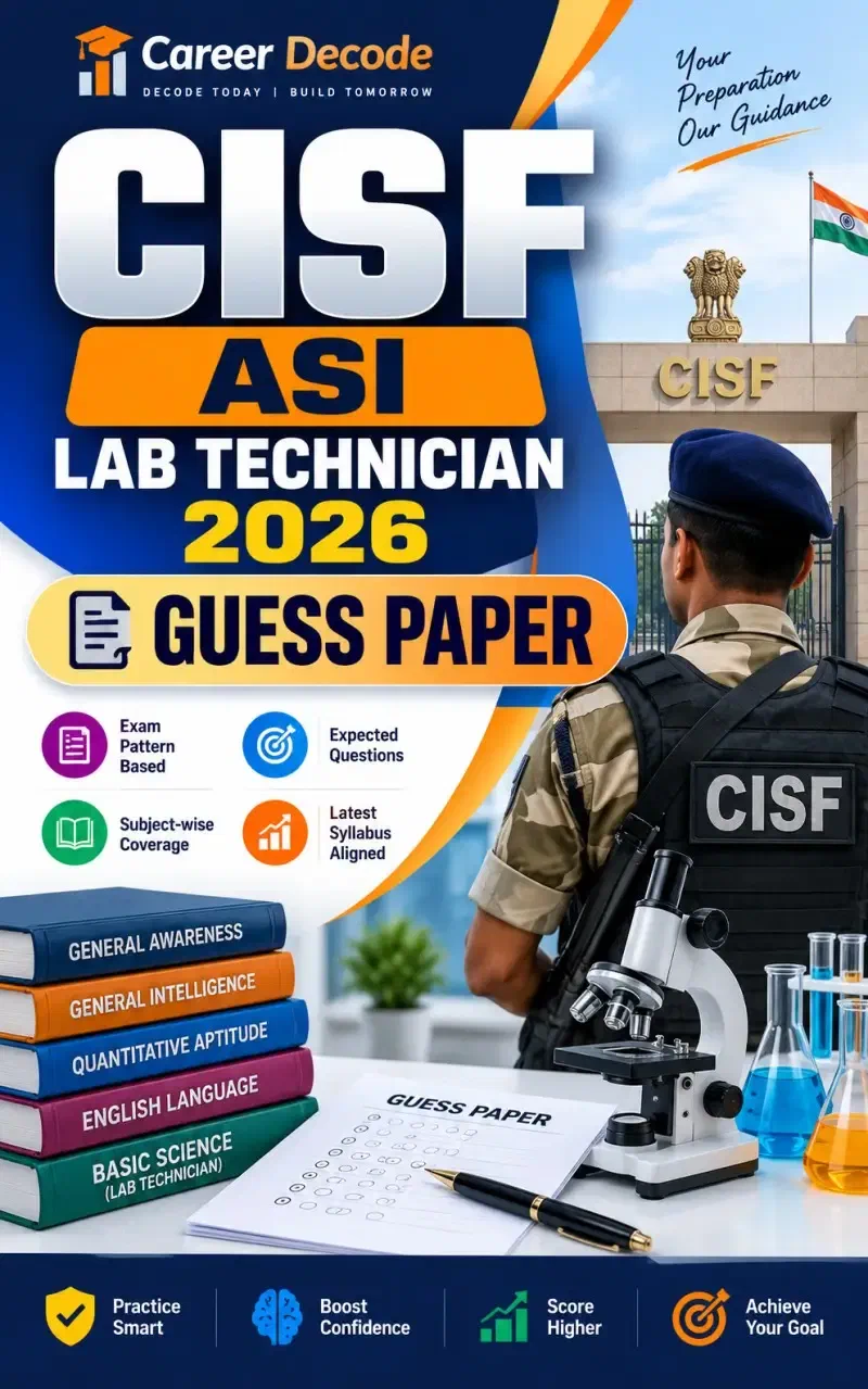 Cover of CISF ASI Lab Technician 2026 Guess Paper