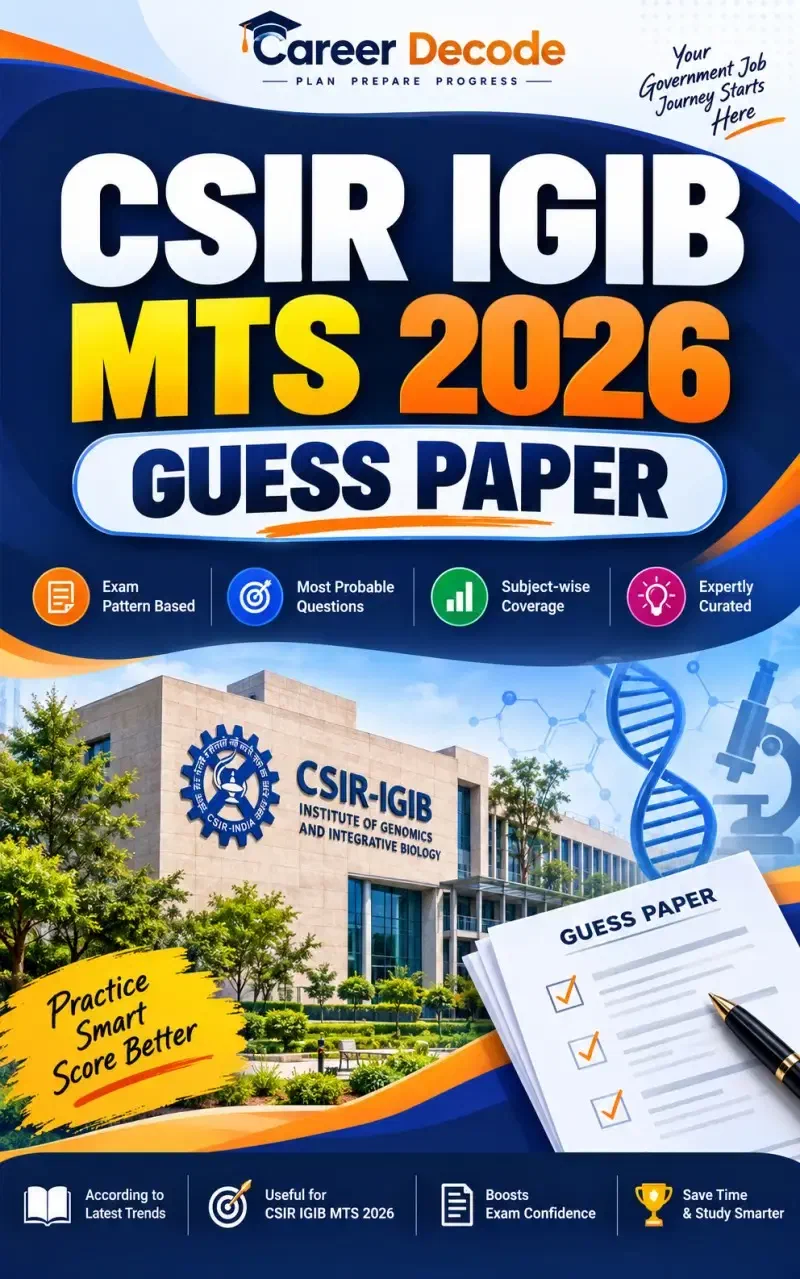 Cover of CSIR IGIB MTS 2026 Guess Paper