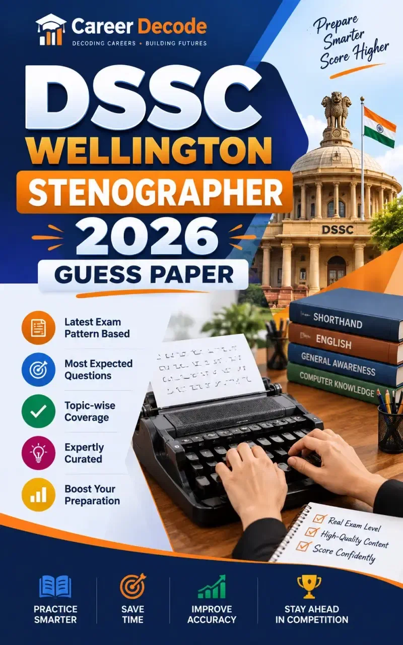 Cover of DSSC Wellington Stenographer 2026 Guess Paper