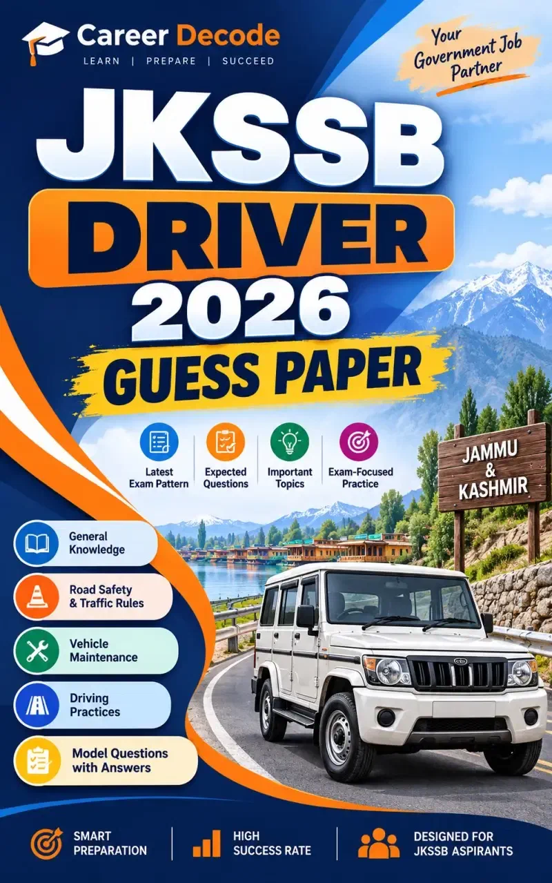 Cover of JKSSB Driver 2026 Guess Paper