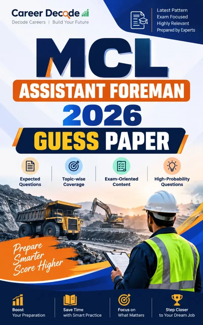 Cover of MCL Assistant Foreman 2026 Guess Paper