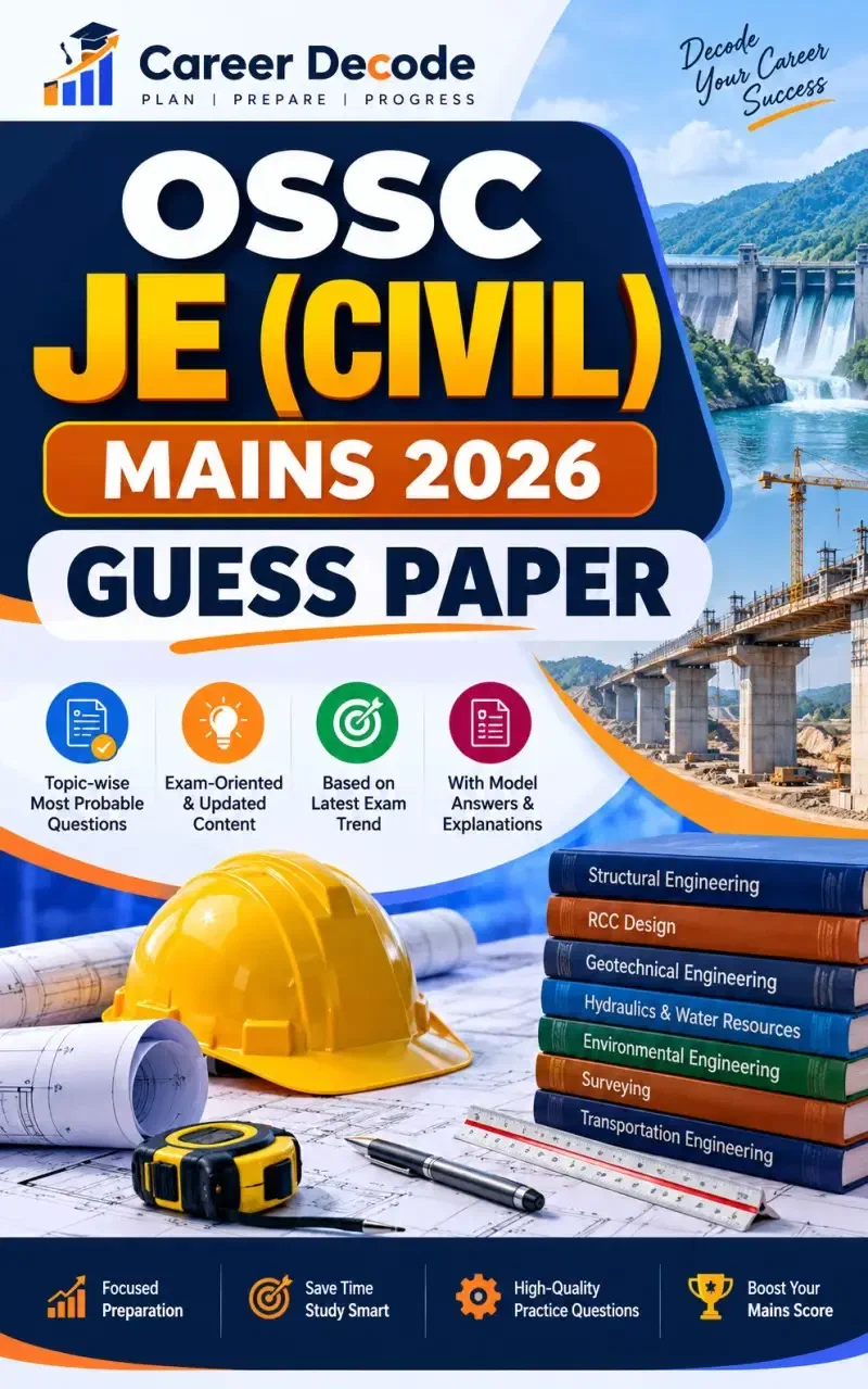 Cover of OSSC JE (Civil) Mains 2026 Guess Paper