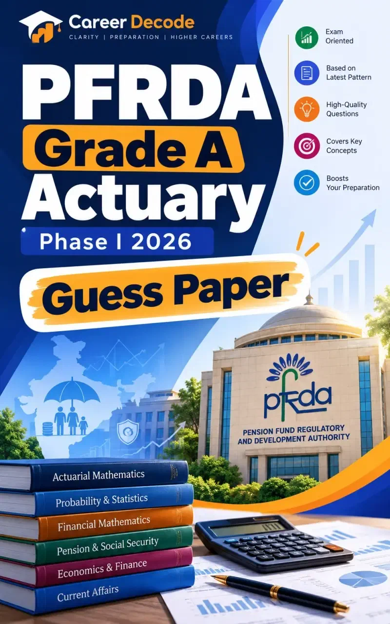 Cover of PFRDA Grade A Actuary Phase I 2026 Guess Paper