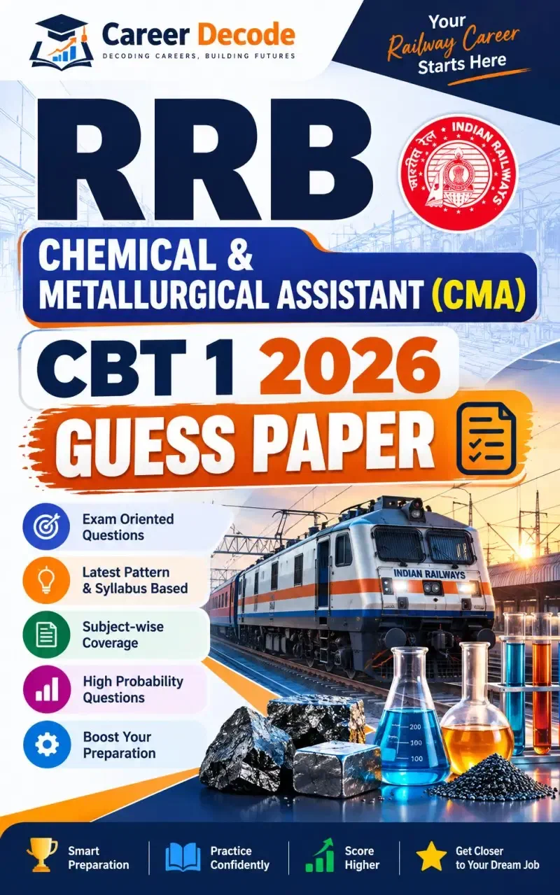 Cover of RRB Chemical & Metallurgical Assistant (CMA) CBT 1 2026 Guess Paper