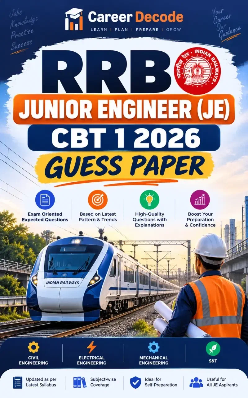 Cover of RRB Junior Engineer (JE) CBT 1 2026 Guess Paper