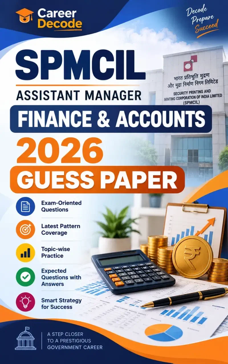 Cover of SPMCIL Assistant Manager Finance & Accounts 2026 Guess Paper