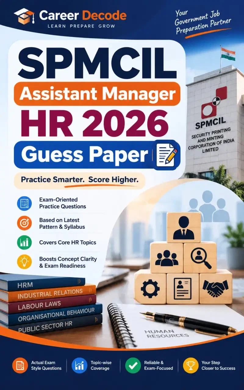 Cover of SPMCIL Assistant Manager HR 2026 Guess Paper