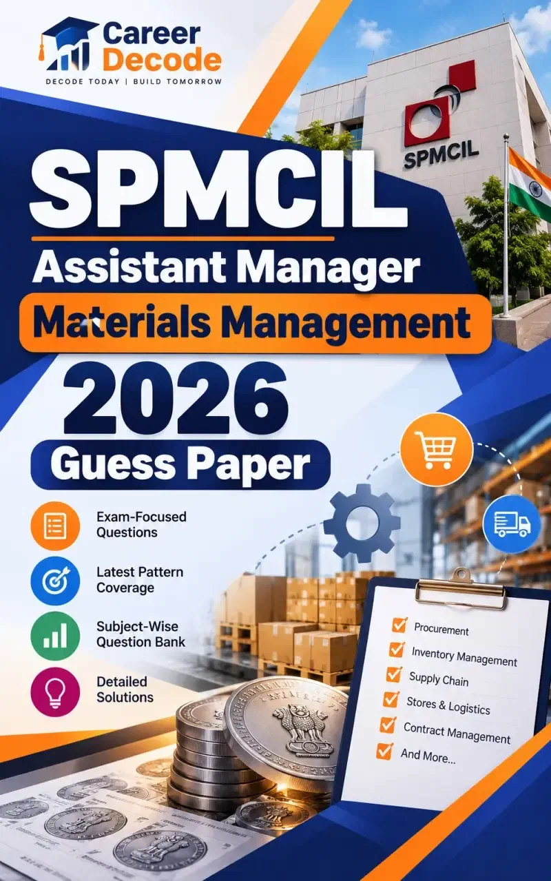 Cover of SPMCIL Assistant Manager Materials Management 2026 Guess Paper