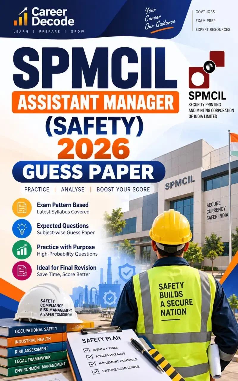Cover of SPMCIL Assistant Manager (Safety) 2026 Guess Paper