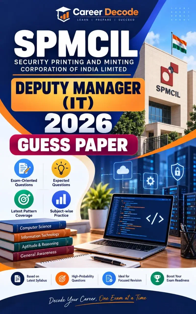 Cover of SPMCIL Deputy Manager (IT) 2026 Guess Paper