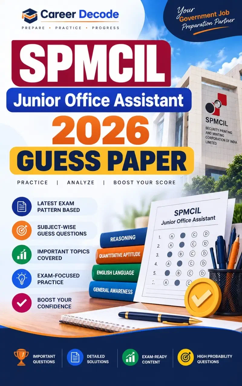 Cover of SPMCIL Junior Office Assistant 2026 Guess Paper