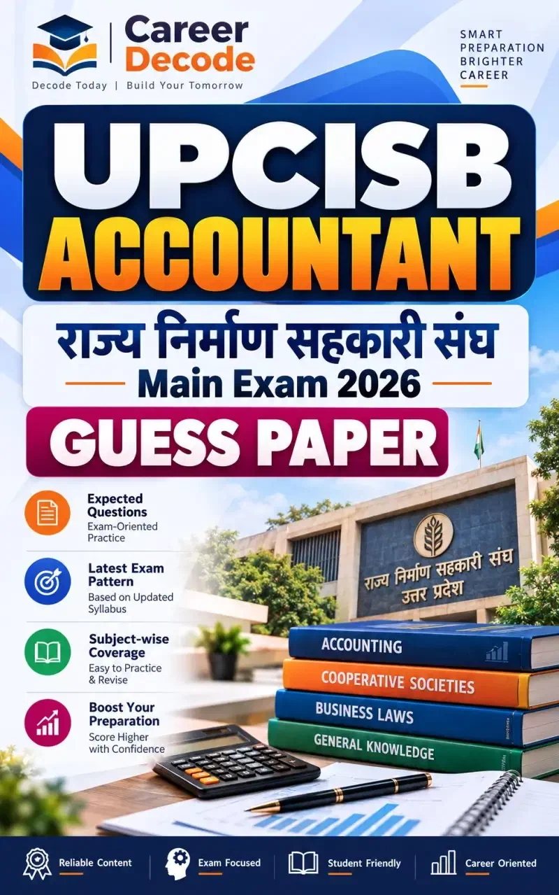 Cover of UPCISB Accountant - Rajya Nirman Sahkari Sangh Main Exam 2026 Guess Paper