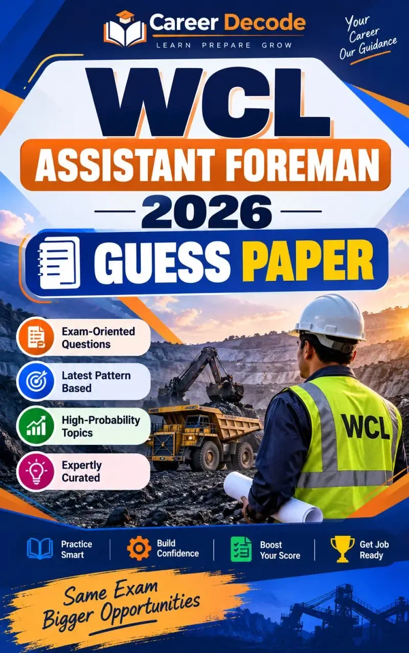 Cover of WCL Assistant Foreman 2026 Guess Paper