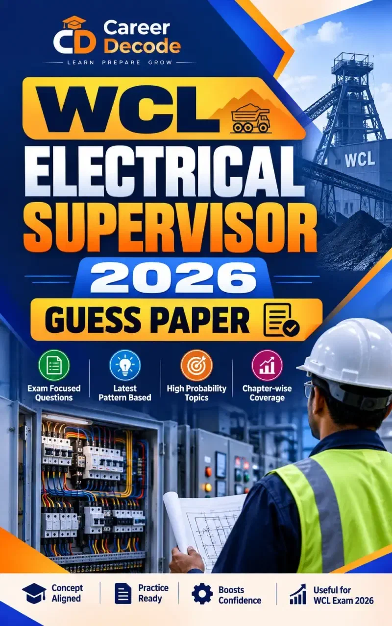 Cover of WCL Electrical Supervisor 2026 Guess Paper